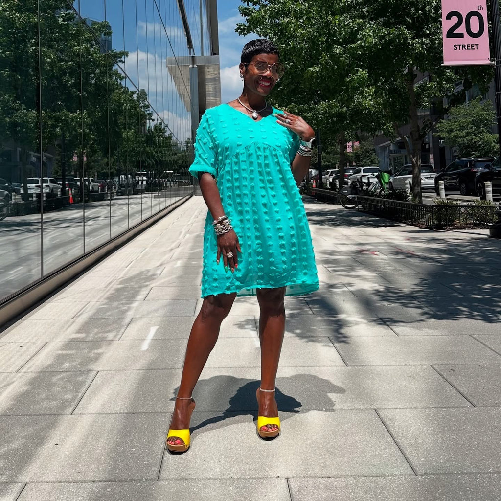 SWISS DOTS BABYDOLL DRESS