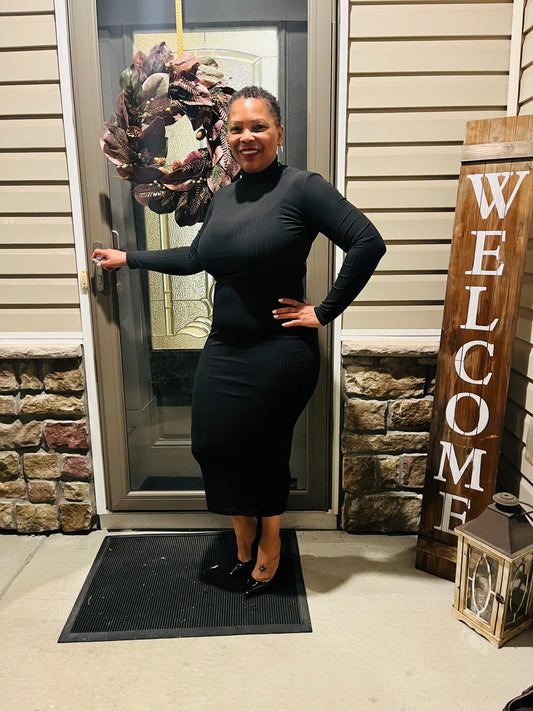 MOCK NECK SWEATER DRESS (+colors)