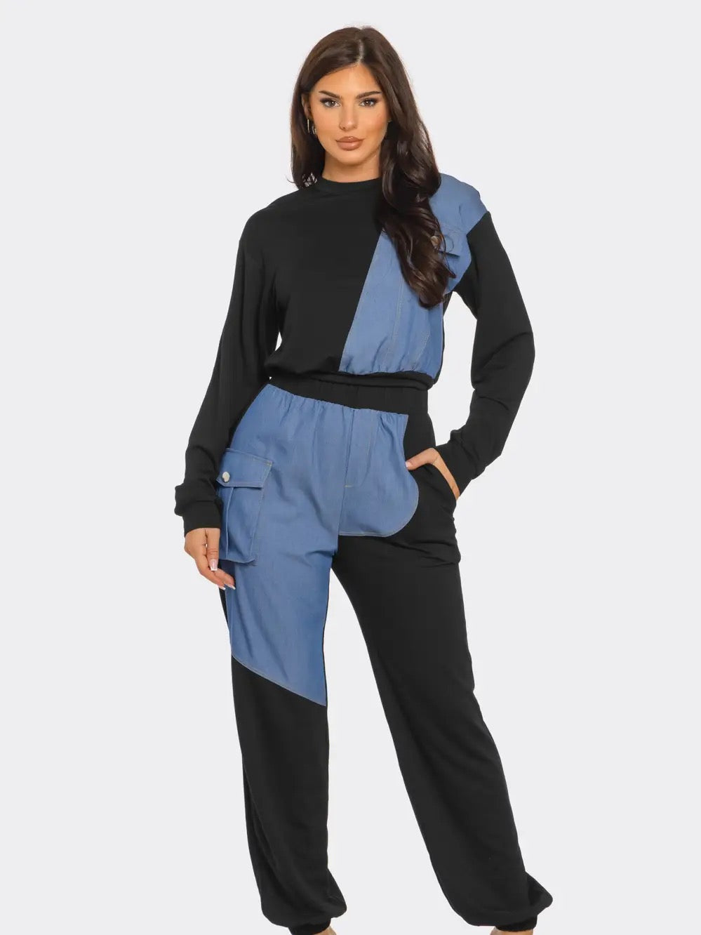 COLOR-BLOCK PANTS SET