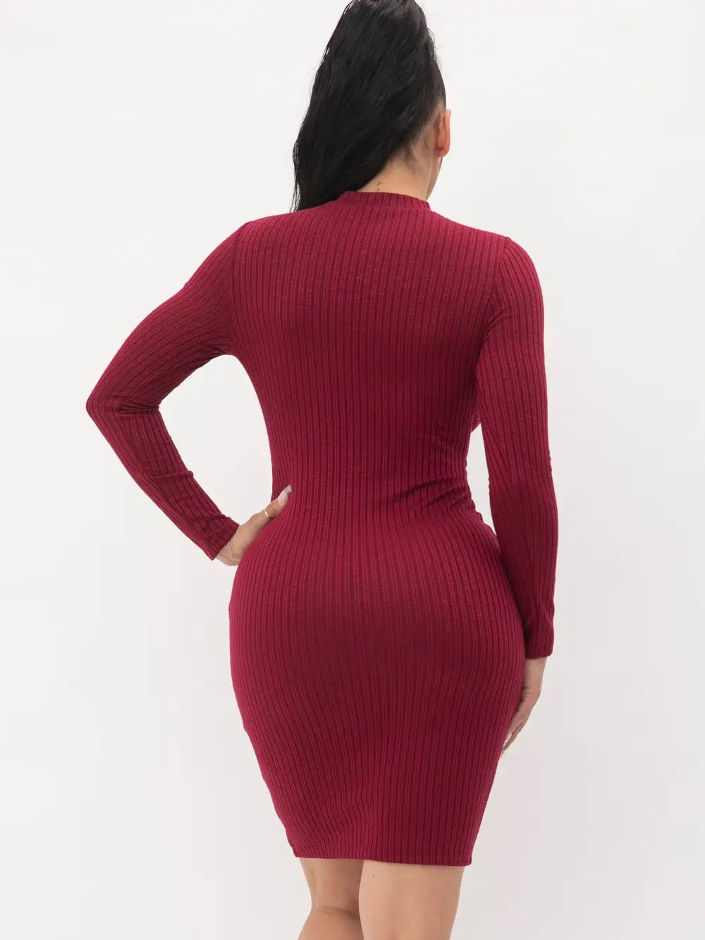 MOCK NECK SWEATER DRESS