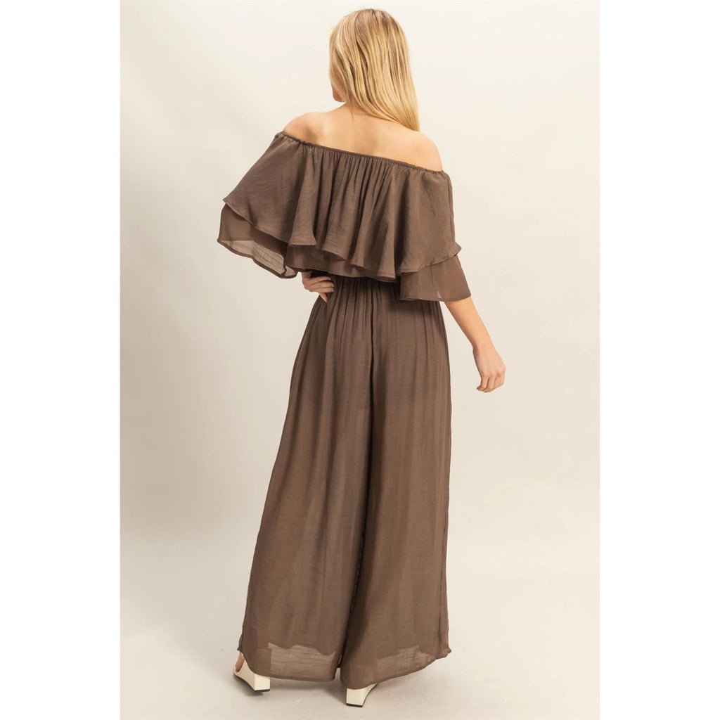 OFF THE SHOULDER BLOUSE AND PANTS SET