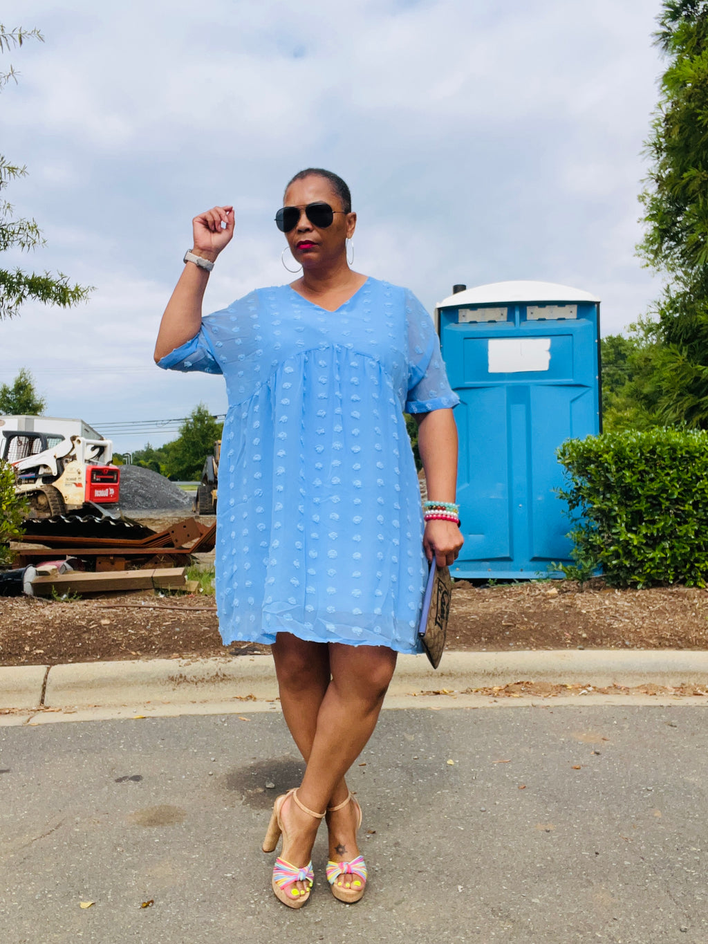 SWISS DOTS BABYDOLL DRESS