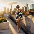 GEOMETRIC SATIN ROMPER