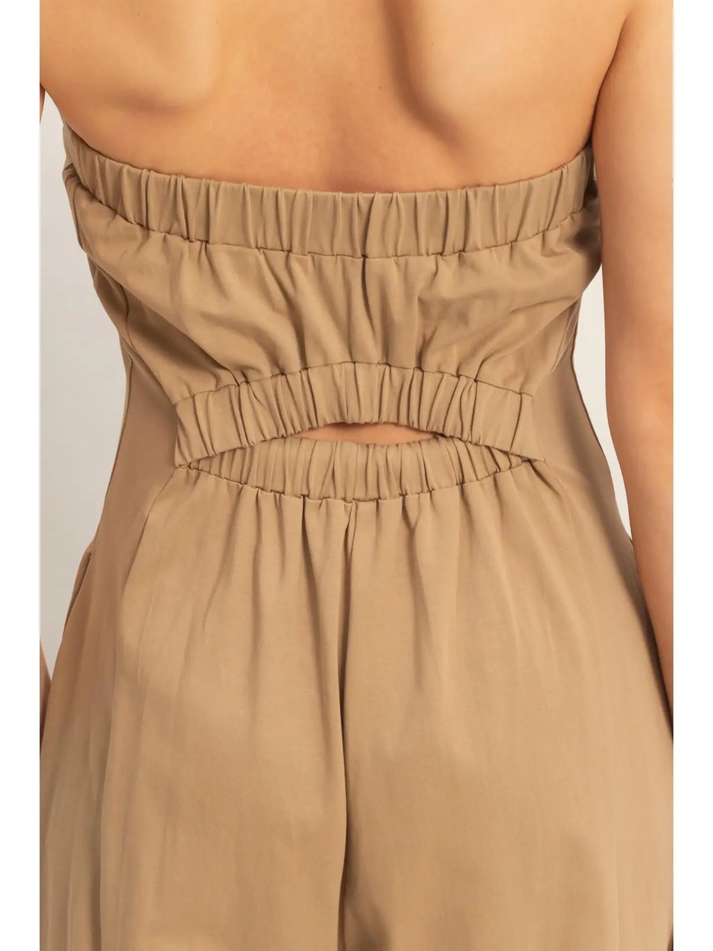 STRAPLESS WIDE-LEG JUMPSUIT