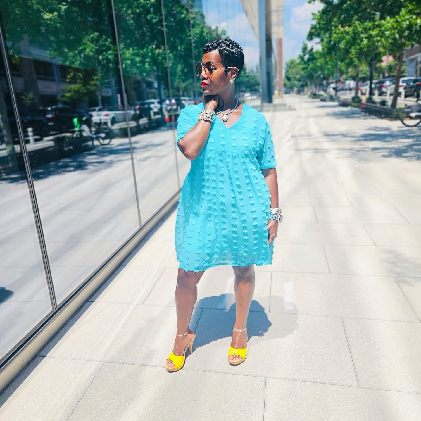 SWISS DOTS BABYDOLL DRESS