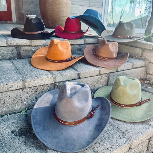CLASSIC VEGAN SUEDE WESTERN HAT (+colors)