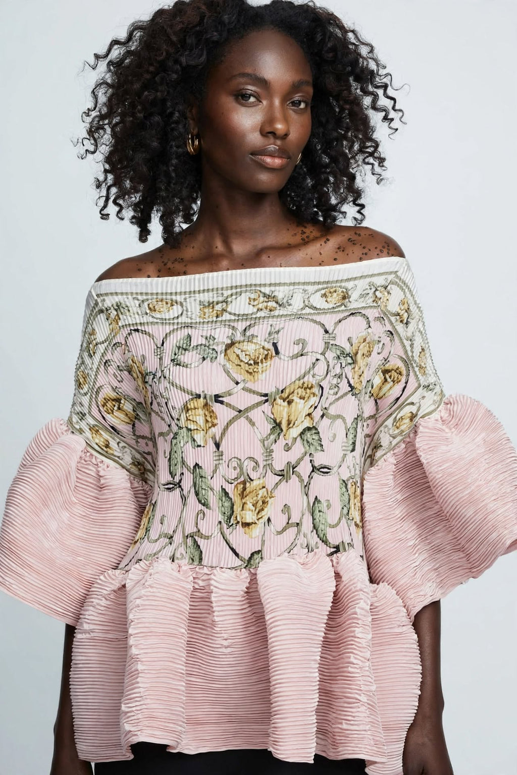 PRINT PLEATED TUNIC