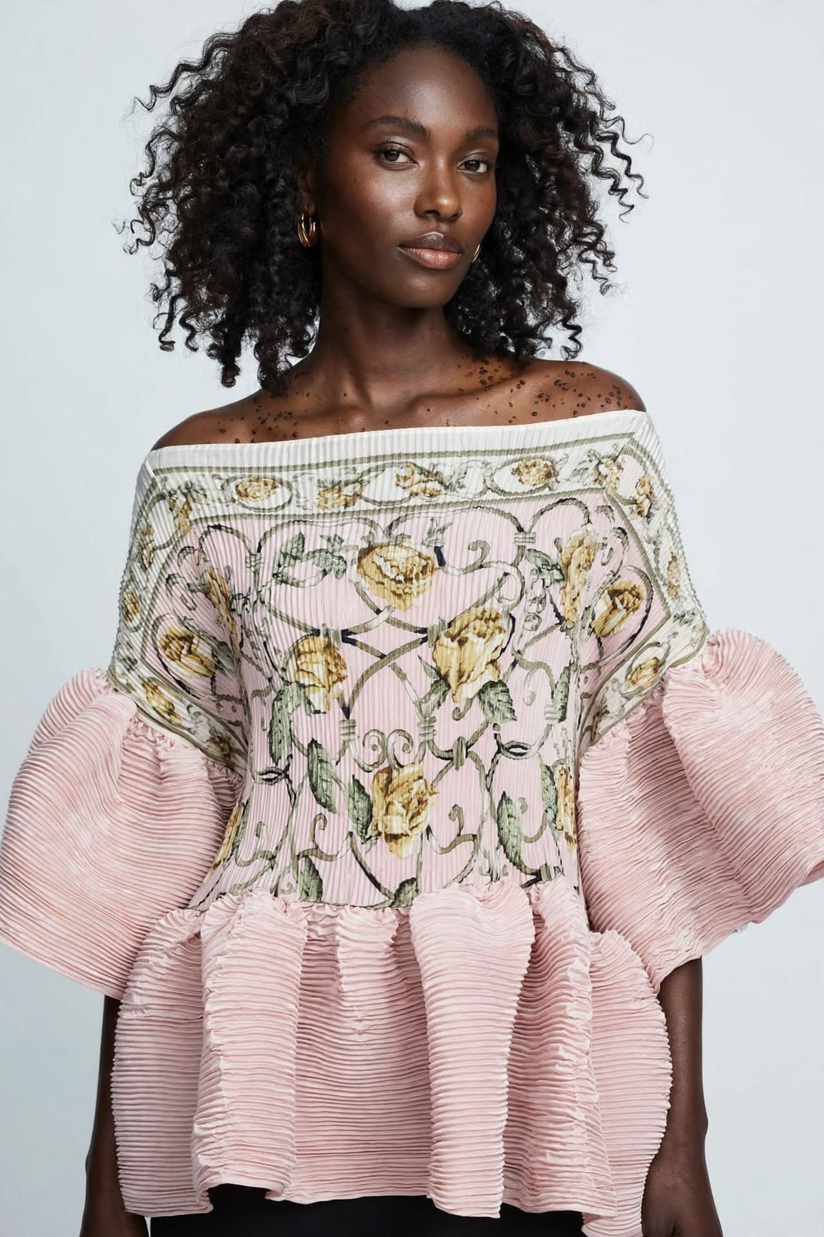 PRINT PLEATED TUNIC