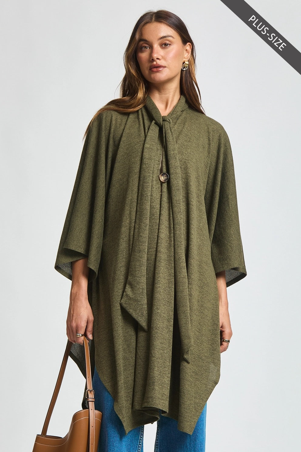 DRAPED PONCHO CAPE (plus)