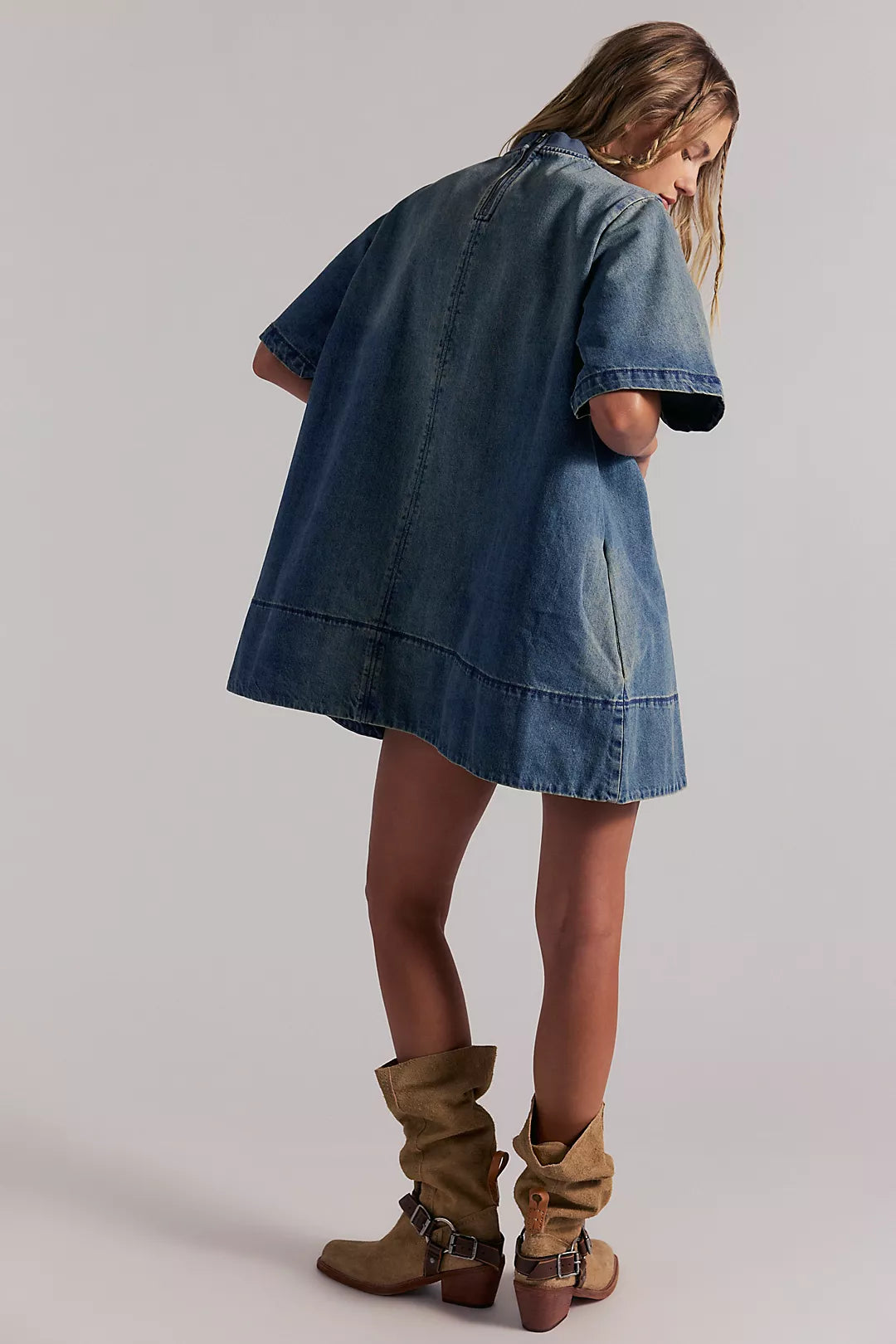 HARLOW DENIM MINI DRESS