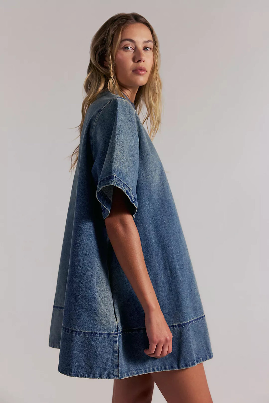 HARLOW DENIM MINI DRESS
