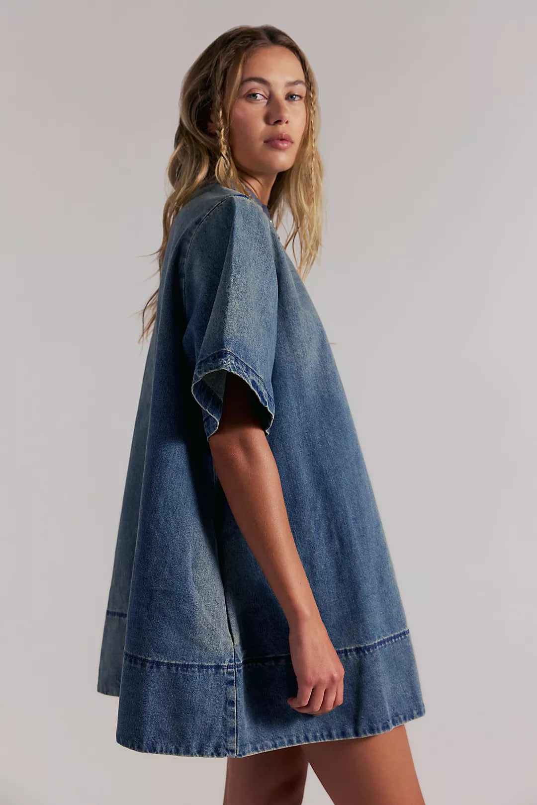 HARLOW DENIM MINI DRESS
